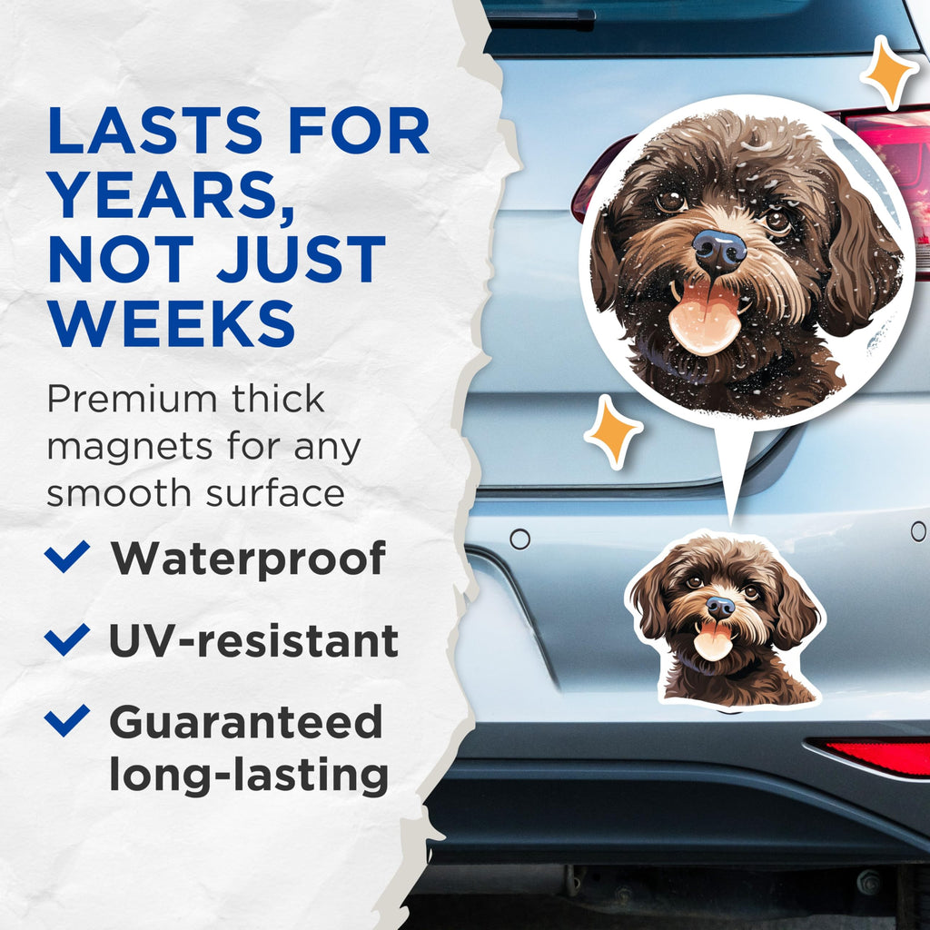 (2 Pack) Cockapoo Puppy Magnets - Cute Dog Lover Decor - Pet Parent Fridge Accessory - 5 Inches On Longest Side - Thick Durable Magnet - Made in USA - MAG26222