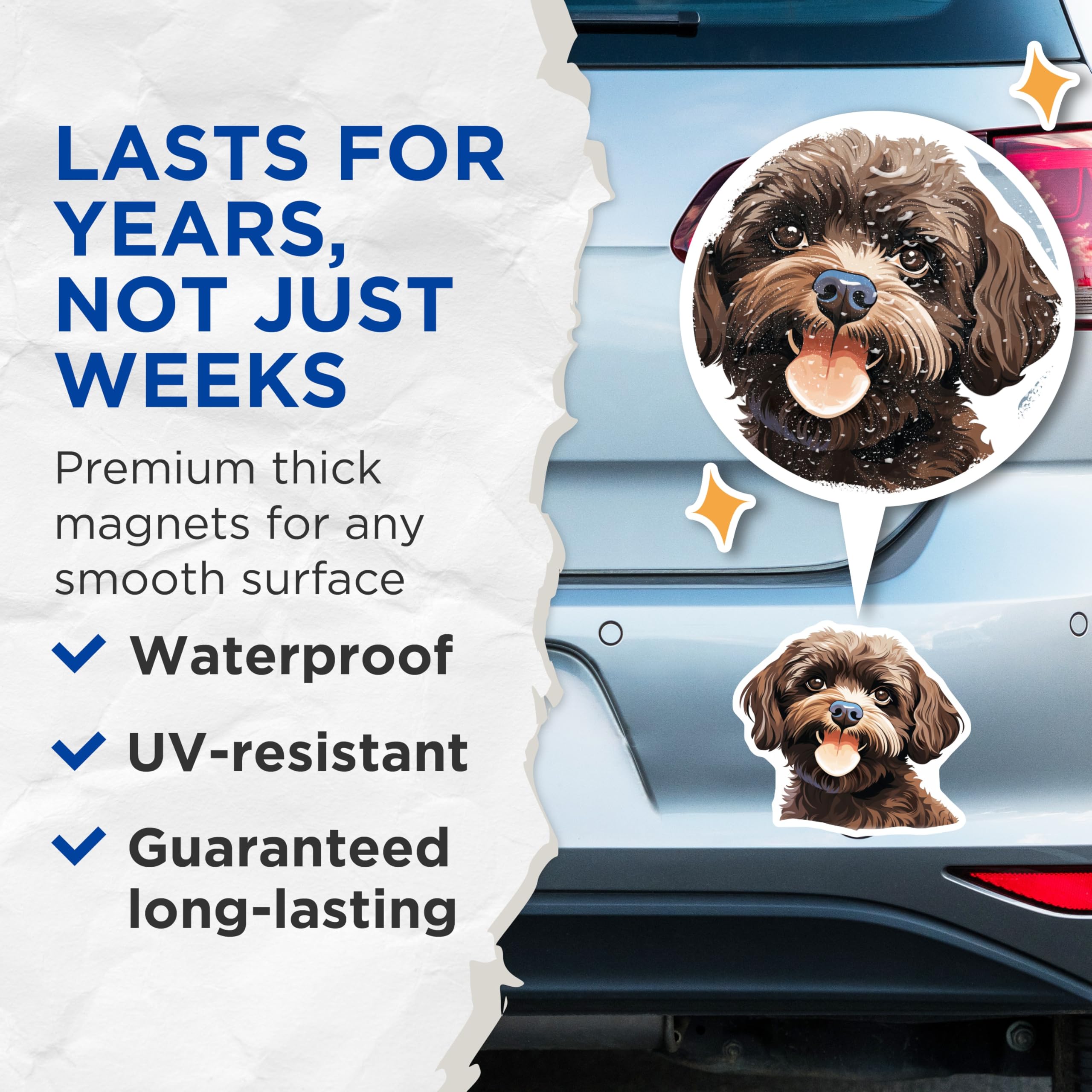 (2 Pack) Cockapoo Puppy Magnets - Cute Dog Lover Decor - Pet Parent Fridge Accessory - 5 Inches On Longest Side - Thick Durable Magnet - Made in USA - MAG26222