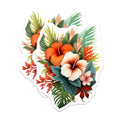 (2 Pack) Tropical Hibiscus Magnets - Exotic Floral Decor - Hawaiian Jungle Bouquet - 5 Inches On Longest Side - Thick Durable Magnet - Made in USA - MAG20027