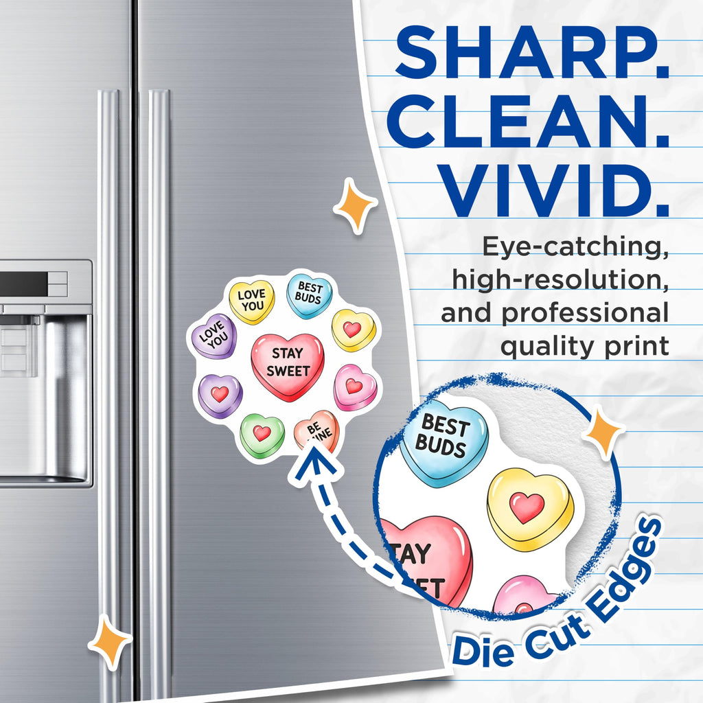 (2 Pack) Candy Heart Magnets - Valentine Magnet - Sweet Talk Magnet - 5" On Longest Side - Premium Magnet - for Cars, Refrigerators, Toolboxes, Lockers - Made in USA - MAG18645
