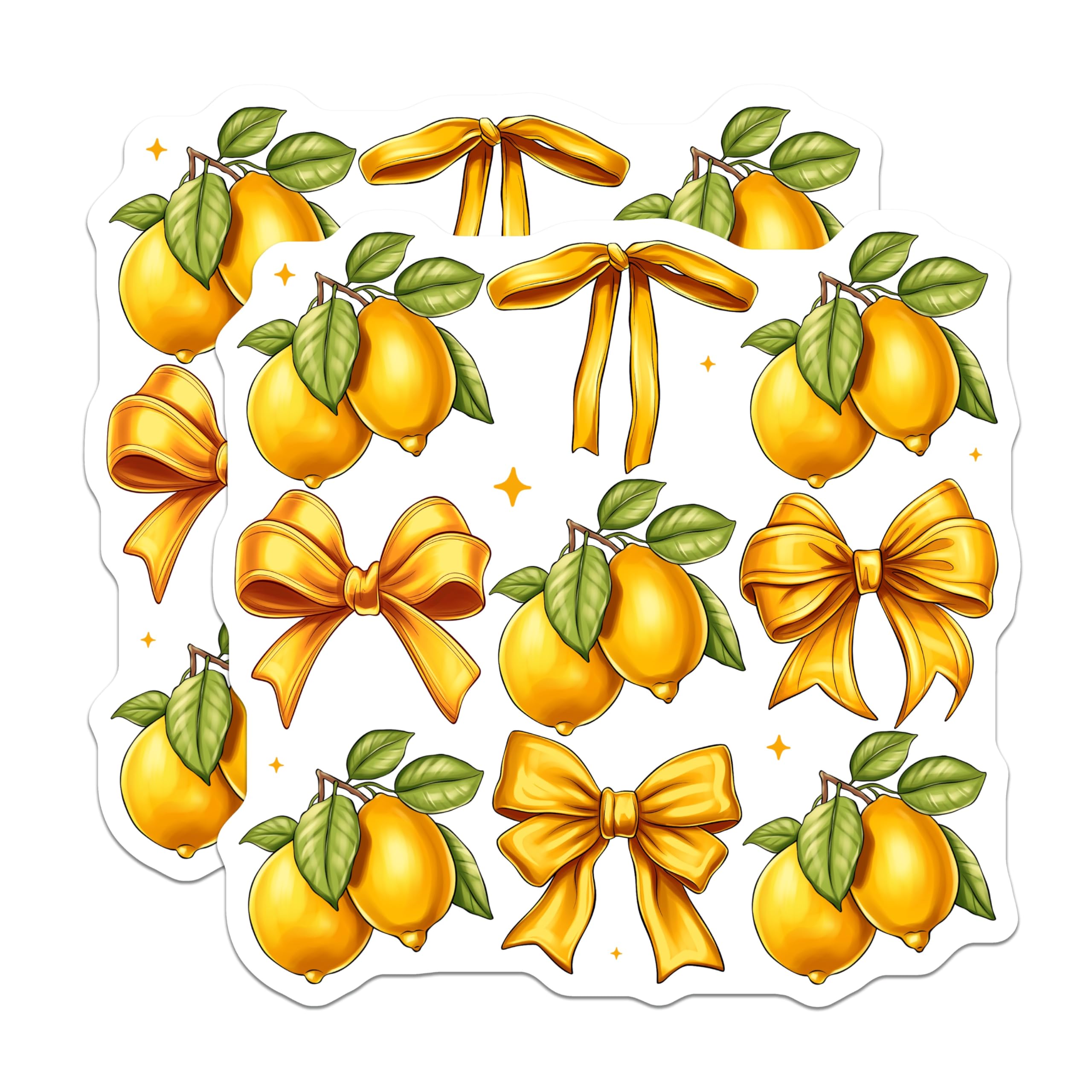 (2 Pack) Lemon Magnets with Bows - Citrus Kitchen Decor - Summer Fridge Accessory - Fruit Lover Item - 5 Inches On Longest Side - Thick Durable Magnet - Made in USA - MAG25731