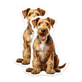 (2 Pack) Airedale Terrier Magnets - Cute Dog Lover Decor - Pet Owner Fridge Accent - Animal Enthusiast Locker Magnet - 5 Inches On Longest Side - Thick Durable Magnet - Made in USA - MAG26148