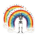 (2 Pack) Skeleton Rainbow Magnets - Fun Skeleton Decor - Vibrant Rainbow Skeleton Art - 5" On Longest Side - for Cars, Fridges, Toolboxes - Made in USA - MAG7166