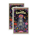 (2 Pack) Gorilla Skeleton Stickers - Colorful Floral Art Stickers - Unique Animal Design Stickers - 5" On Longest Side - Sticks to Smooth Flat Surfaces - Made in USA - BMCS3648
