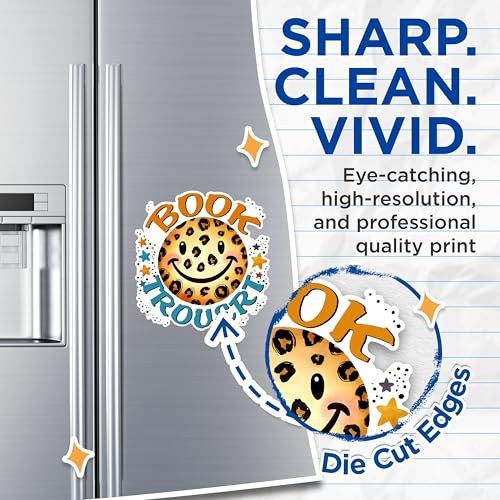 (2 Pack) Book Trovert Magnets - Leopard Print Magnets - Smiley Face Magnets- 5" On Longest Side - for Fridges, Toolboxes, Cars - Made in USA - MAG2746