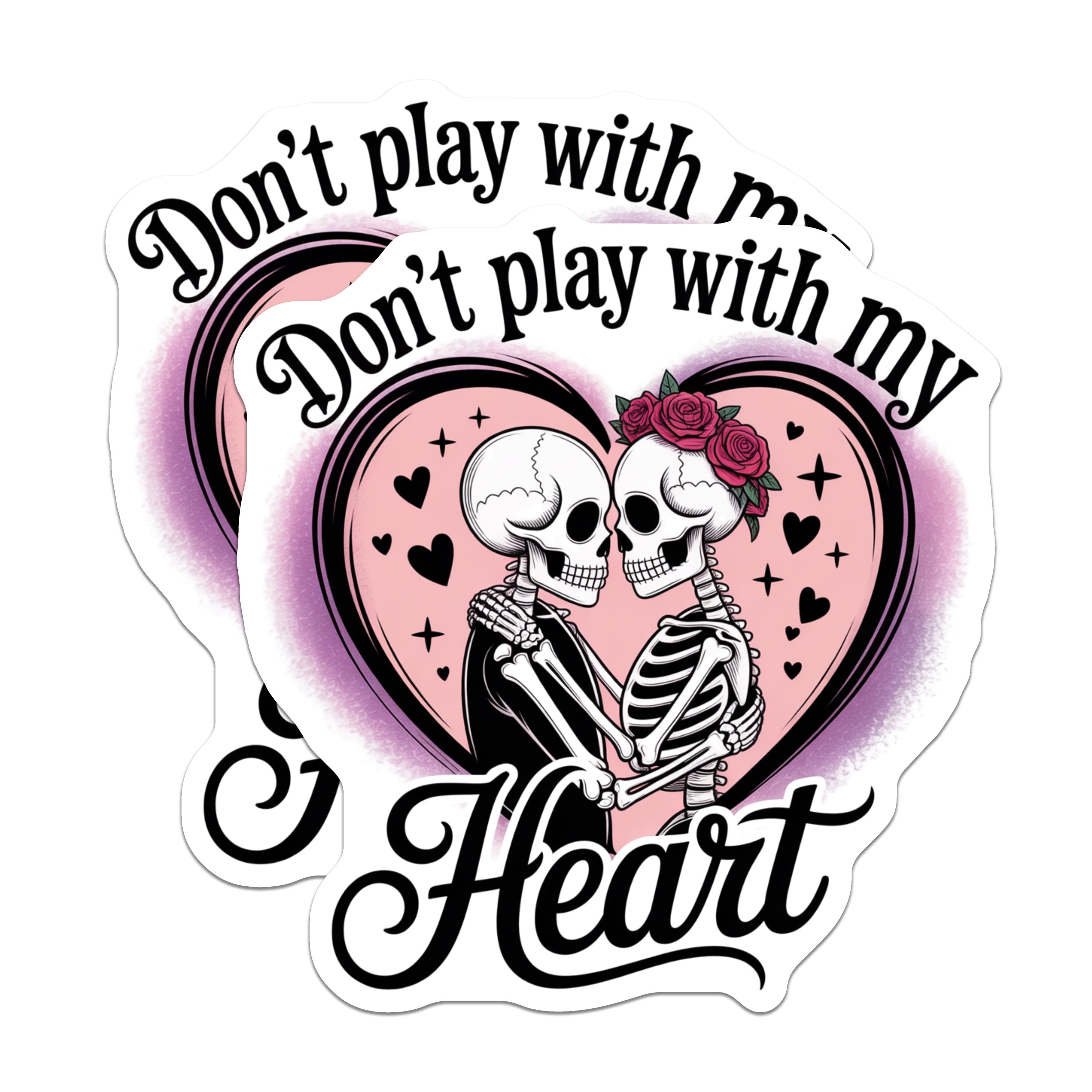 (2 Pack) Skeleton Couple Magnets - Goth Valentine Decor - Dark Romance Love Fridge Magnets - Spooky Cute Heart Aesthetic - 5 Inches On Longest Side - Thick Durable Magnet - Made in USA - MAG38465