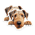 (2 Pack) Dog Sticker - Puppy Decal - Cute Pet Illustration - 5" On Longest Side - Sticks to Smooth Flat Surfaces - Made in USA - BMCS9817