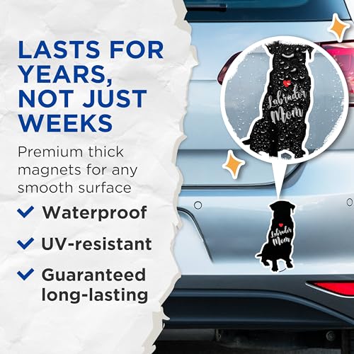 (2 Packs) Labrador Mom Magnets - Labrador Dog Breed Magnets - 5 Inches On Longest Side - Premium Magnet - for Fridges, Toolboxes, Cars - Made in USA - MAG2492