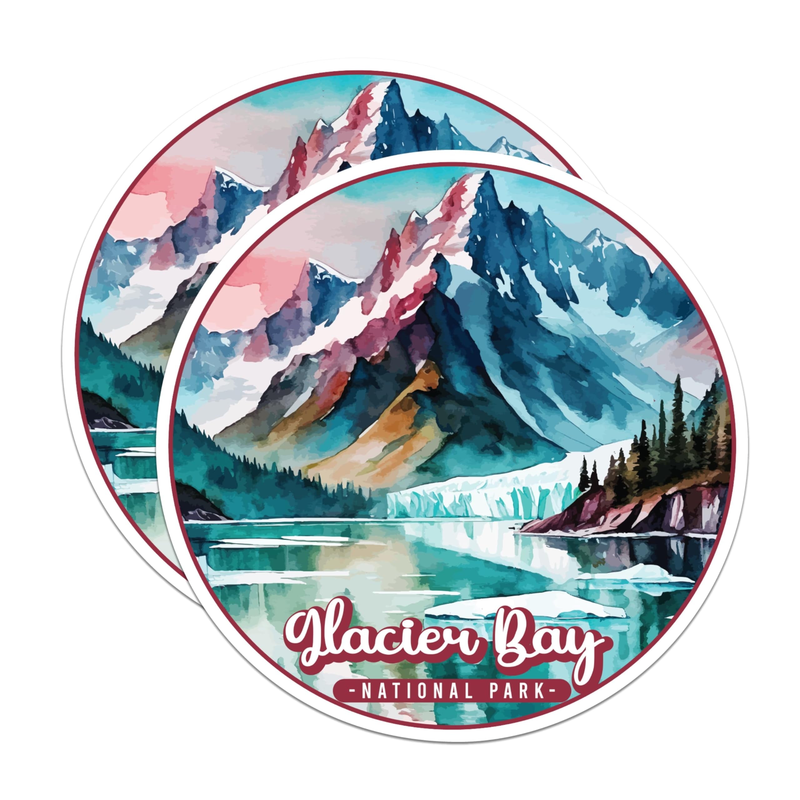 (2 Pack) Glacier Bay National Park Bumper Magnet - US National Park - Choose from 63 Parks - 5" On Longest Side - Decal for Car Bumper, Laptop, Water Bottle, Wall, and Window - MAG1580
