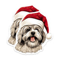(2 Pack) Christmas Dog Magnets - Shih Tzu Maltese Puppy - Holiday Pet Decor Stocking Stuffer - 5 Inches On Longest Side - Thick Durable Magnet - Made in USA - MAG28366