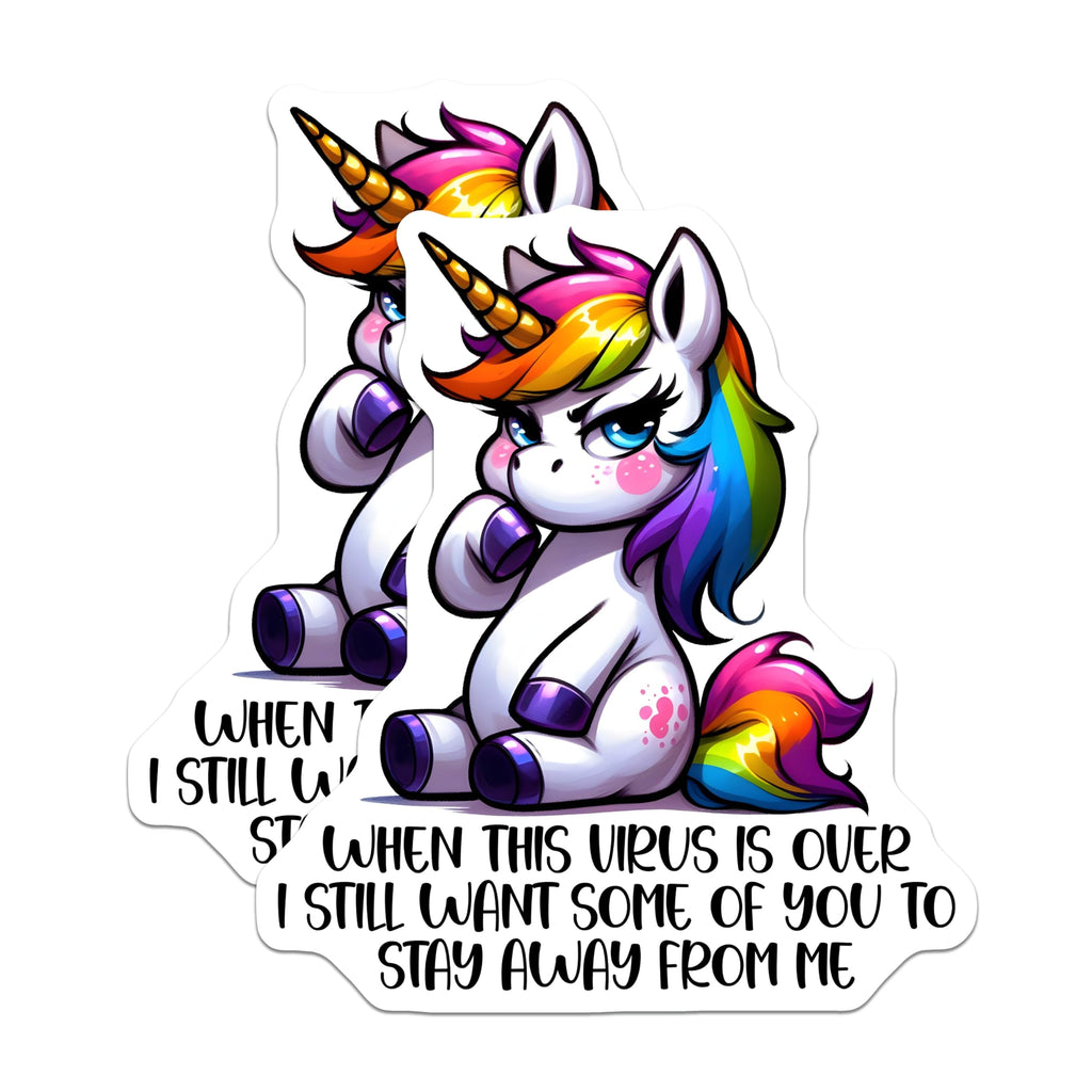 (2 Pack) Sarcastic Unicorn Magnets - Funny Quote - Rainbow Unicorn Art - 5" On Longest Side - Premium Magnet - for Cars, Refrigerators, Toolboxes, Lockers - Made in USA - MAG16588