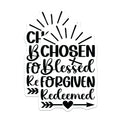 (2 Pack) Chosen Blessed Forgiven Redeemed Magnets - Christian Faith Inspiration - Religious Word Decor - 5 Inches On Longest Side - Thick Durable Magnet - Made in USA - MAG25405