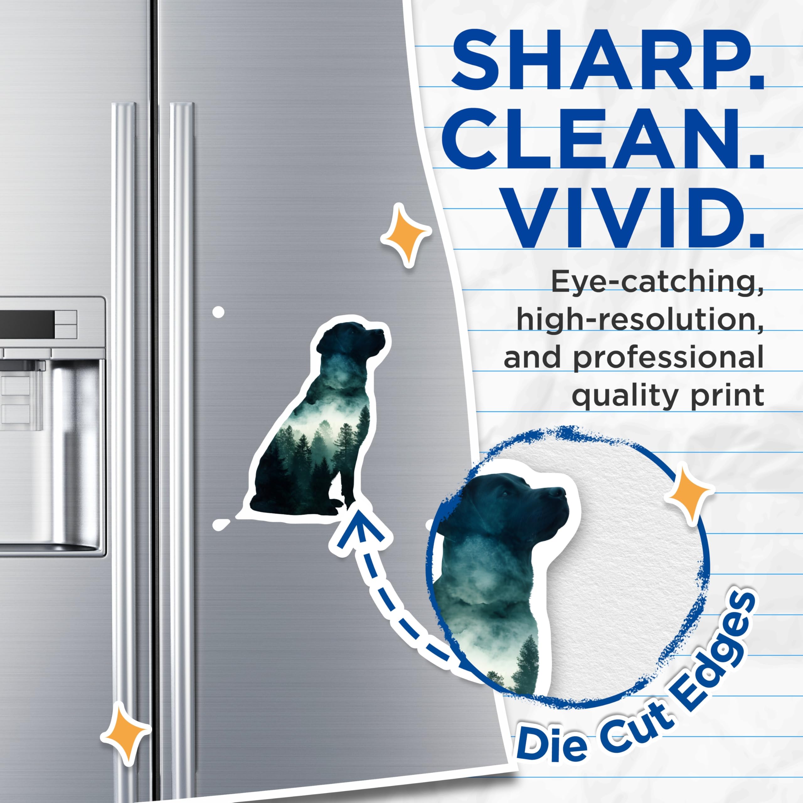 (2 Pack) Labrador Dog Magnets - Mountain Forest - Silhouette Magnets - 5" On Longest Side - Premium Magnet - for Cars, Refrigerators, Toolboxes, Lockers - Made in USA - MAG16277