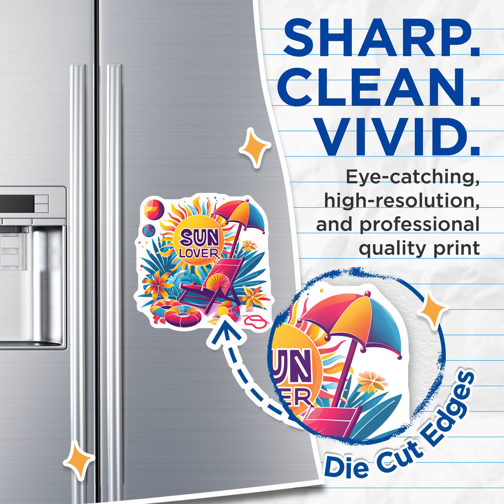 (2 Pack) Sun Lover Tropical Magnets - Summer Beach Vacation Decor - Sunny Day Fridge Accessory - 5 Inches On Longest Side - Thick Durable Magnet - Made in USA - MAG38802
