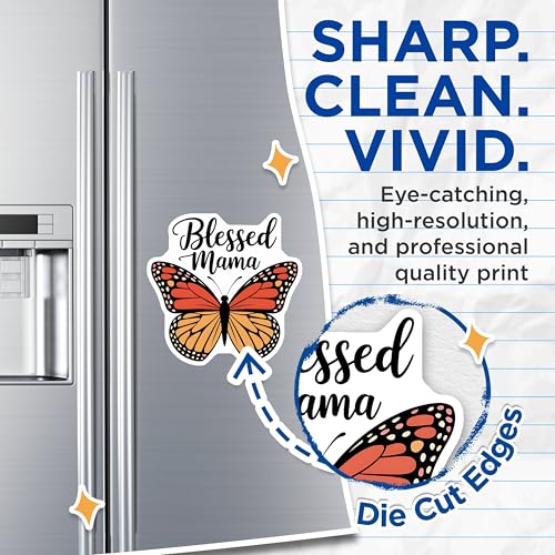 (2 Pack) Blessed Mama Magnets - Butterfly Design - Cute Butterfly Magnets - Mother's Day Magnets - Inspirational Magnets - 5" On Longest Side - for Cars, Fridges, Toolboxes - Made in USA - MAG3914