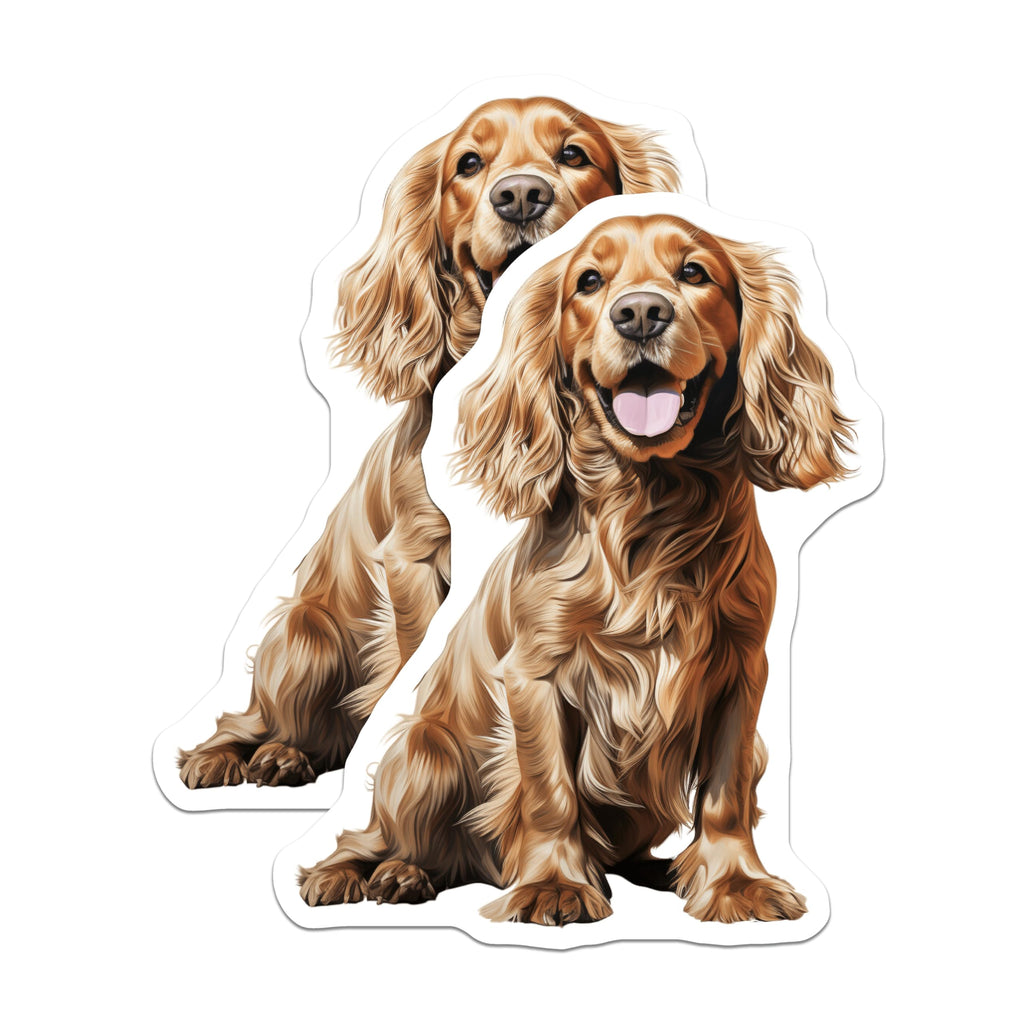 (2 Pack) Cocker Spaniel Dog Magnets - Golden Spaniel Pet Lover Decor - Refrigerator Animal Collectibles - 5 Inches On Longest Side - Thick Durable Magnet - Made in USA - MAG26003