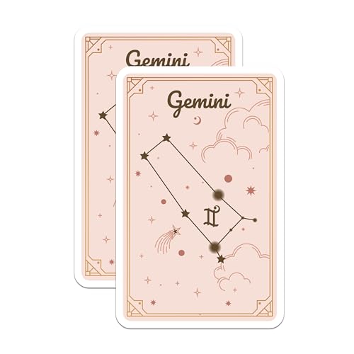 (2 Pack) Star Sign Gemini Decal Magnet - 5" On Longest Side - Sticks to Smooth Flat Surfaces - Made in USA - MAG9573