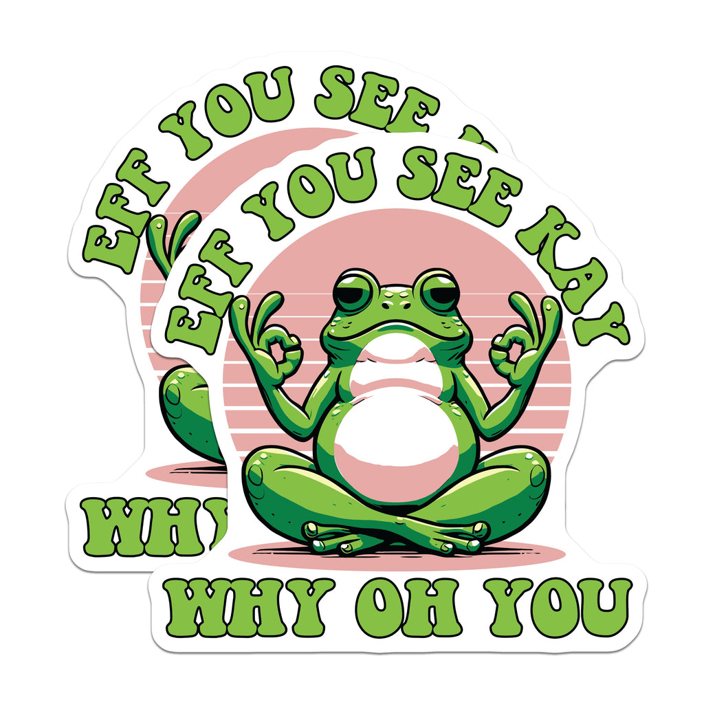 (2 Pack) Funny Frog Magnets - F You See Kay Why Oh You - Sarcastic Quote - Quirky Meme Refrigerator Decor - 5 Inches On Longest Side - Thick Durable Magnet - Made in USA - MAG39782