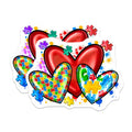 (2 Pack) Autism Awareness Magnets - Puzzle Piece Heart Neurodiversity Acceptance Symbol - Special Needs Support - 5 Inches On Longest Side - Thick Durable Magnet - Made in USA - MAG25924