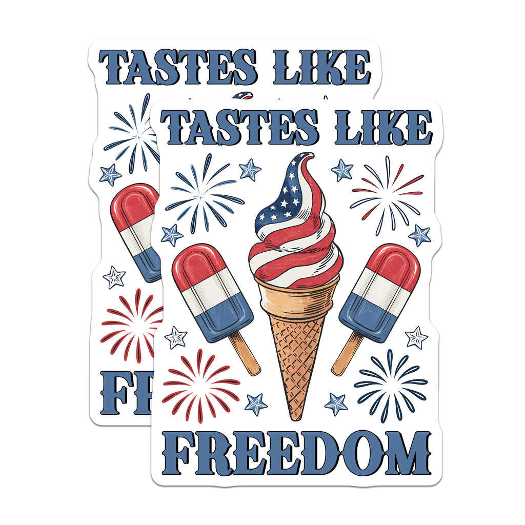 (2 Pack) Patriotic Magnets - Fourth of July Decorations - American Flag Ice Cream Popsicle - Summer Fridge Fun - USA Pride Kitchen Decor - 5" - Thick Durable Magnet - Made in USA - MAG39422