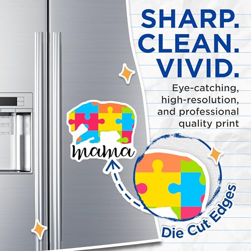(2 Pack) Mama Puzzle Bear Magnets - Colorful Mama Bear - Mother's Day Magnet ation - 5" On Longest Side - for Cars, Fridges, Toolboxes - Made in USA - MAG4279
