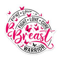 (2 Pack) Breast Cancer Awareness Magnets - Fight Love Cure - Breast Warrior Pink Ribbon Magnets - Breast Cancer Support - 5" On Longest Side - for Cars, Fridges, Toolboxes - Made in USA - MAG3688