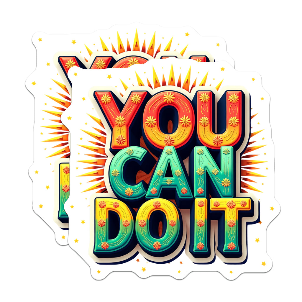 (2 Pack) You Can Do It Magnets - Motivational Fridge Decor - Positive Quote Encouragement for Students Office Locker - 5 Inches On Longest Side - Thick Durable Magnet - Made in USA - MAG36195