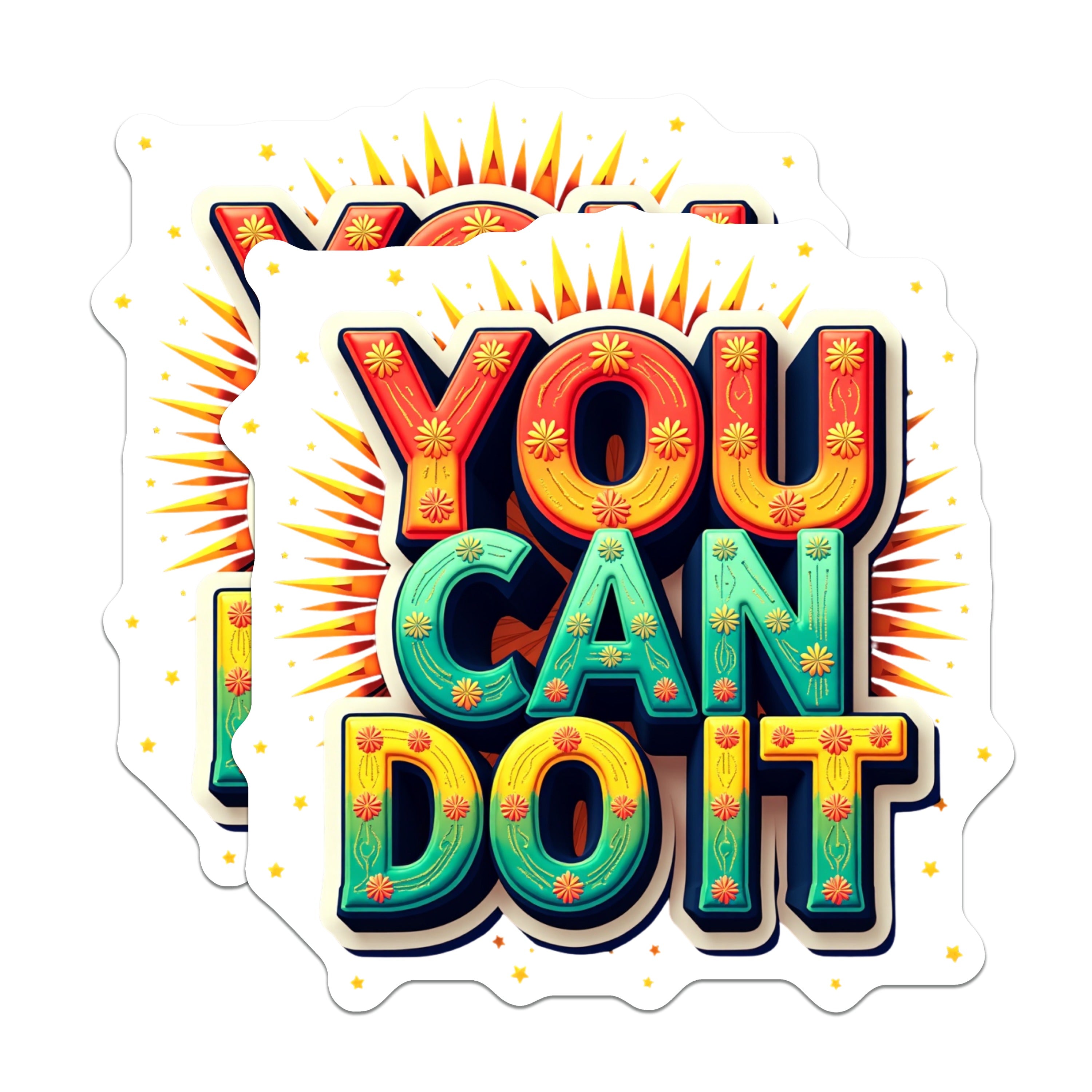 (2 Pack) You Can Do It Magnets - Motivational Fridge Decor - Positive Quote Encouragement for Students Office Locker - 5 Inches On Longest Side - Thick Durable Magnet - Made in USA - MAG36195