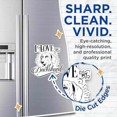 (2 Pack) I Love My Dachshund Magnets - Dog Breed Magnets for Car - Cute Animal Magnets for Refrigerator- 5" On Longest Side - for Fridges, Toolboxes, Cars - Made in USA - MAG2966
