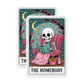 (2 Pack) Homebody Skeleton Magnets - Tarot Card Aesthetic - Cozy Reading Bookworm Decor - Moon Stars Cherry Blossom - 5 Inches On Longest Side - Thick Durable Magnet - Made in USA - MAG22917