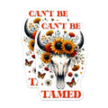 (2 Pack) Bull Skull Floral Magnets - Cant Be Tamed Magnet - Wildflower Home Decor - 5" On Longest Side - Premium Magnet - for Cars, Refrigerators, Toolboxes, Lockers - Made in USA - MAG14318