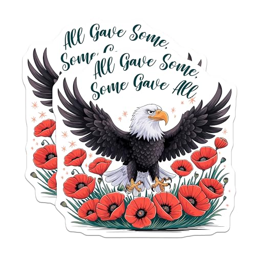 (2 Pack) Eagle Stickers - 5" On Longest Side - Sticks to Smooth Flat Surfaces - Made in USA - BMCS8362 - BMCS8362