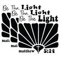 (3 Pack) Christian Decals - Be The Light - Matthew 5 14 - Inspirational Sayings - 3 Inches On Longest Side - Easy Peel & Apply - Made in USA - 3MCS1873