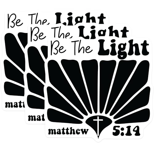 (3 Pack) Christian Decals - Be The Light - Matthew 5 14 - Inspirational Sayings - 3 Inches On Longest Side - Easy Peel & Apply - Made in USA - 3MCS1873