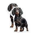 (2 Pack) Black Tan Long Haired Dachshund Magnets - Detailed Dog Art - Pet Lover Fridge Decor - 5 Inches On Longest Side - Thick Durable Magnet - Made in USA - MAG26636