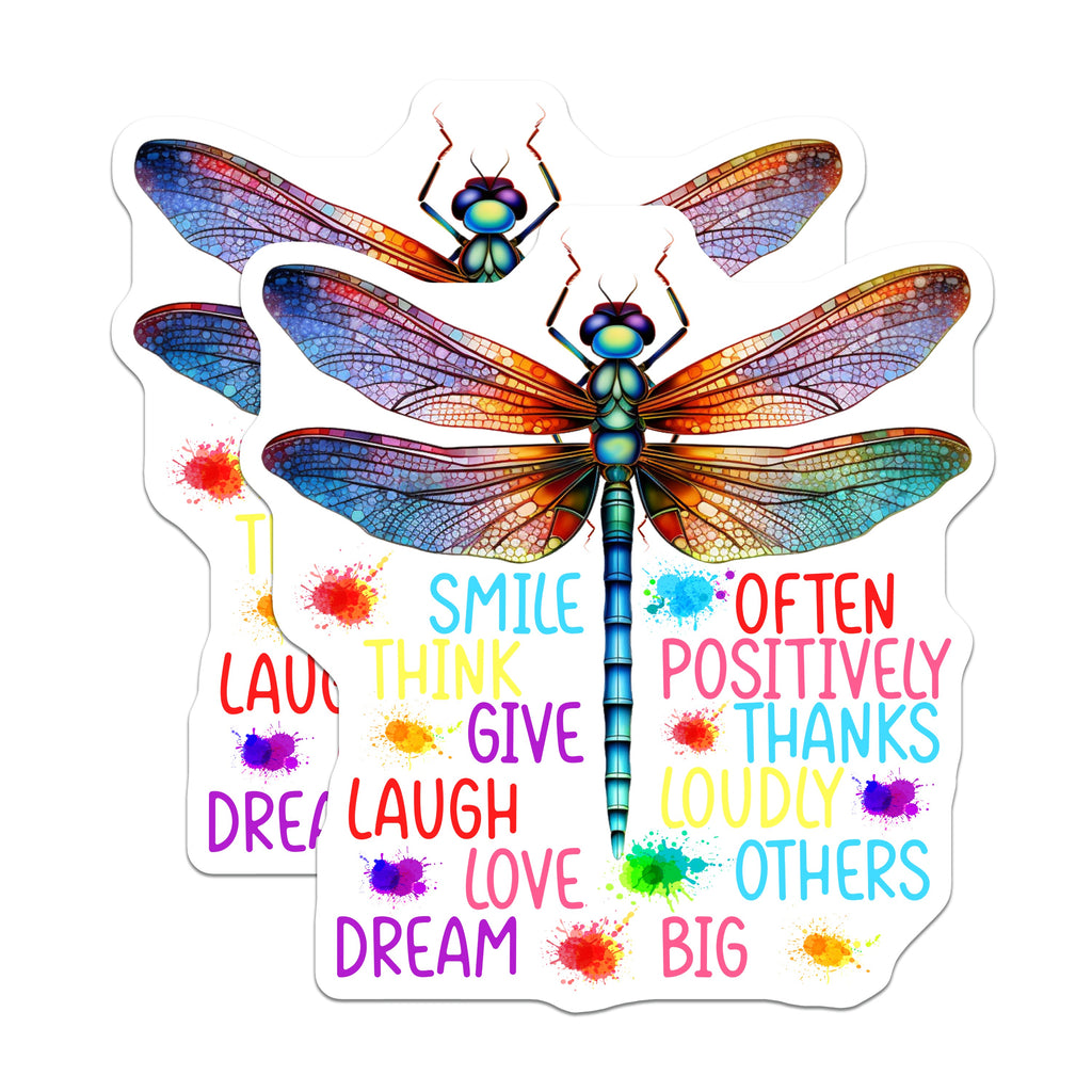 (2 Pack) Inspirational Dragonfly Magnets - Positive Affirmation Decor - Encouragement Fridge Magnets - 5 Inches On Longest Side - Thick Durable Magnet - Made in USA - MAG37416