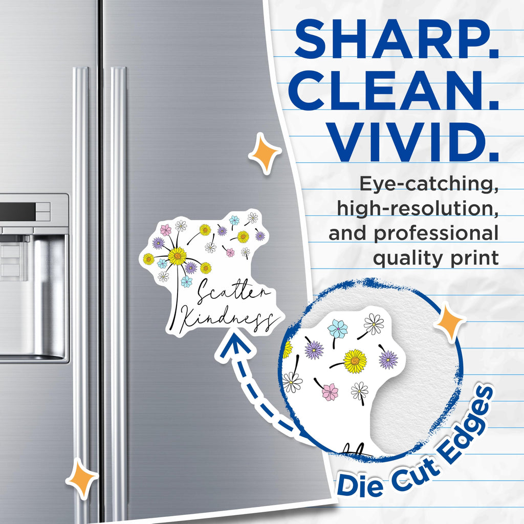 (2 Pack) Kindness Flower Magnets - Scatter Kindness Decor - Floral Refrigerator Magnets - 5" On Longest Side - Premium Magnet - for Cars, Refrigerators, Toolboxes, Lockers - Made in USA - MAG17824