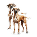 (2 Pack) Great Dane Magnets - Dog Owner Decor - Breed Specific Art Magnets - 5 Inches On Longest Side - Thick Durable Magnet - Made in USA - MAG25459
