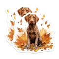 (2 Pack) Brown Retriever Dog Magnets - Autumn Leaves Decor - Dog Lover Pet Parent Fridge Accent - 5 Inches On Longest Side - Thick Durable Magnet - Made in USA - MAG28272