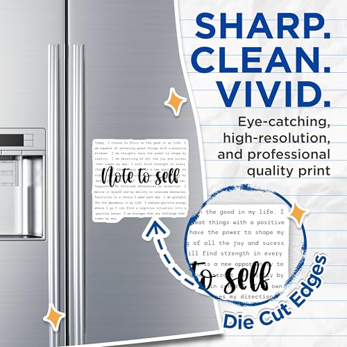 (2 Pack) Motivational Quote Magnets - Note to Self - Positive Affirmations for Daily Inspiration - 5" On Longest Side - for Cars, Fridges, Toolboxes - Made in USA - MAG7040