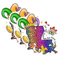 (3 Pack) Mardi Gras Decals - Louisiana Pride - Let The Good Times Roll - 3 Inches On Longest Side - Easy Peel & Apply - Made in USA - 3MCS2438