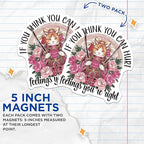 (2 Pack) Samurai Cat Quote Magnets - If You Think You Can Hurt Feelings ation - Floral Cat Armor Magnet - 5" On Longest Side - for Cars, Fridges, Toolboxes - Made in USA - MAG4358