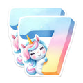 (2 Pack) Number 7 Unicorn Magnets - Cute Number Seven - Fridge Decor - 5" On Longest Side - Premium Magnet - for Cars, Refrigerators, Toolboxes, Lockers - Made in USA - MAG14223