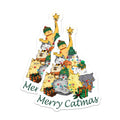 (2 Pack) Merry Catmas Magnets - Cute Cat Holiday Decor - Feline Christmas Refrigerator - Fun Pet Lover Present - 5 Inches On Longest Side - Thick Durable Magnet - Made in USA - MAG37141