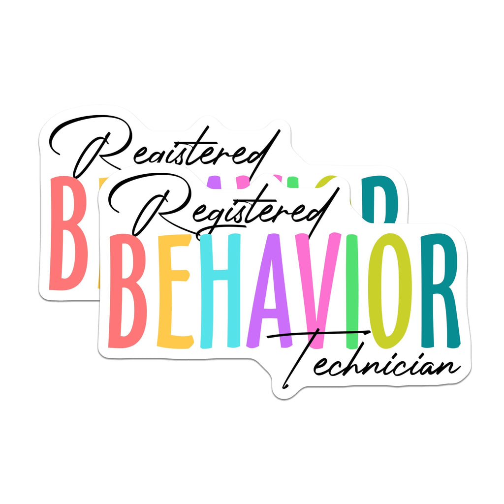 (2 Pack) Registered Behavior Technician Stickers - Colorful RBT Stickers - Inspirational and Motivational Stickers - 5" On Longest Side - Sticks to Any Smooth Flat Surface - Made in USA - BMCS3162