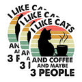 (3 Pack) Cat Coffee Decals - Funny Quote - Laptop Decals - 3 Inches On Longest Side - Easy Peel & Apply - Made in USA - 3MCS2869