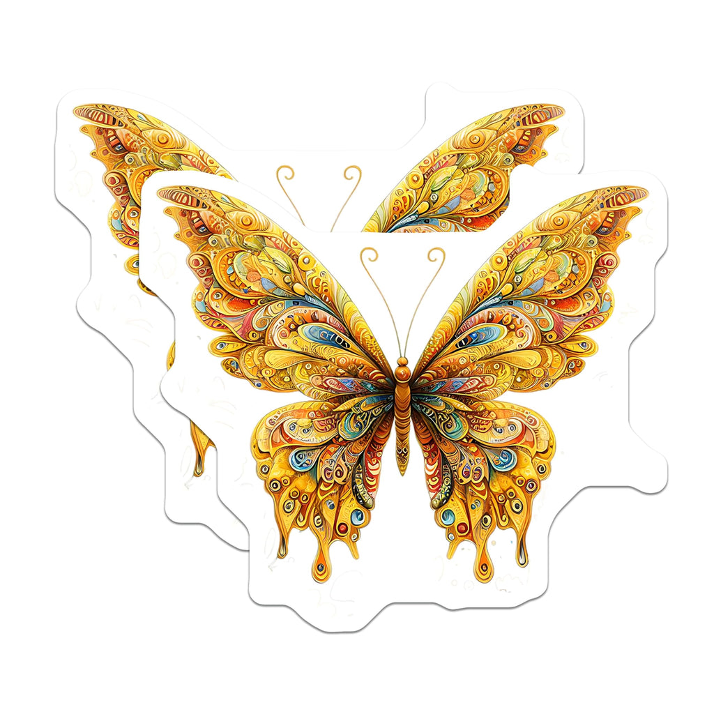 (2 Pack) Butterfly Magnets - Decorative Fridge Magnets - Artistic Butterfly Decor - 5" On Longest Side - Premium Magnet - for Cars, Refrigerators, Toolboxes, Lockers - Made in USA - MAG14275