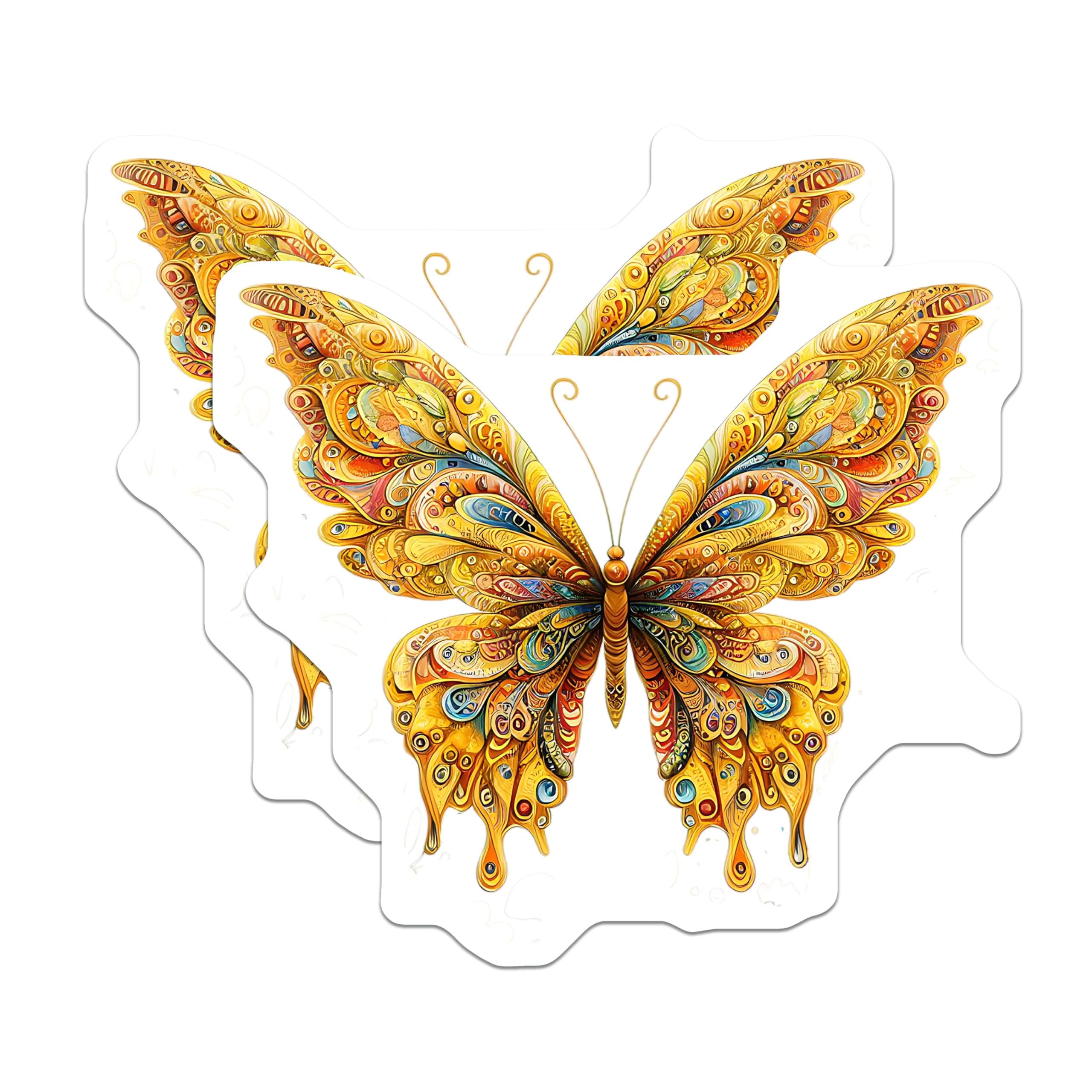 (2 Pack) Butterfly Magnets - Decorative Fridge Magnets - Artistic Butterfly Decor - 5" On Longest Side - Premium Magnet - for Cars, Refrigerators, Toolboxes, Lockers - Made in USA - MAG14275