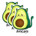 (3 Pack) Avocato Decals - Avocado Cat - Funny Foodie Decals - 3 Inches On Longest Side - Easy Peel & Apply - Made in USA - 3MCS8230