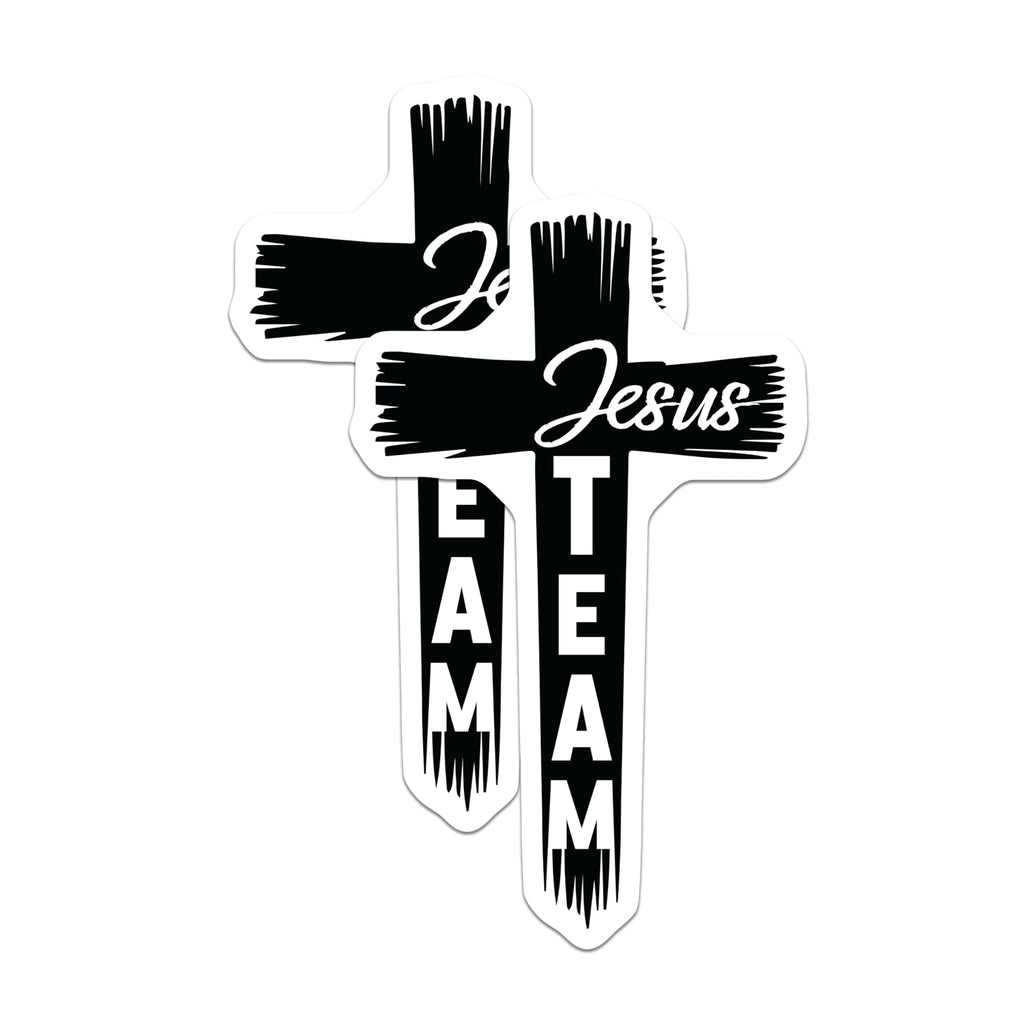 (2 Pack) Jesus Team Magnets - Christian Cross - Religious Faith Decor - 5 Inches On Longest Side - Thick Durable Magnet - Made in USA - MAG23415